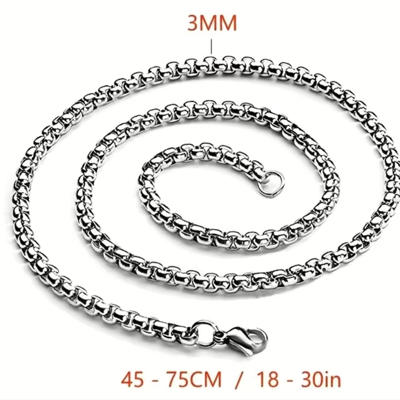 Men's Titanium Steel never fade thick French twist chain! 18" 🎁😍 - Picture 6 of 7